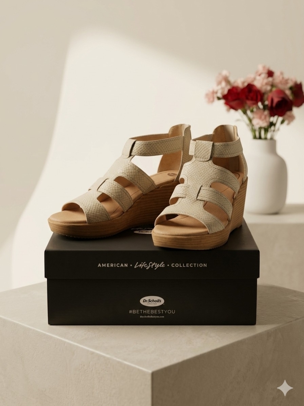 Dr. Scholl's Beige Wedge Sandals for Women